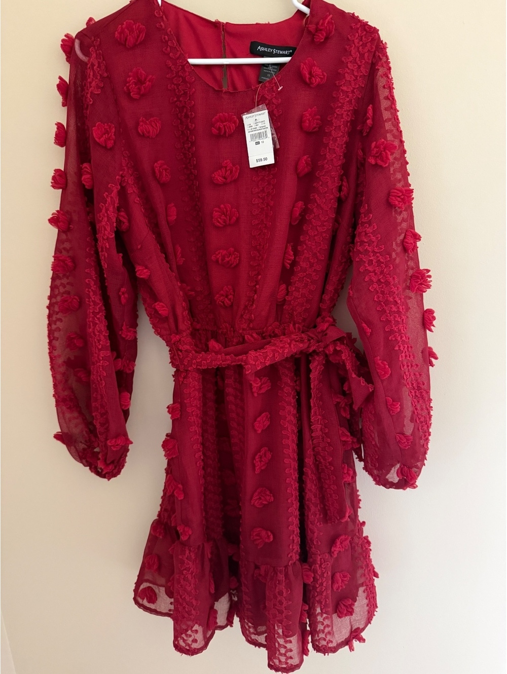 12 NWT Ashley Stewart sheer lined dress